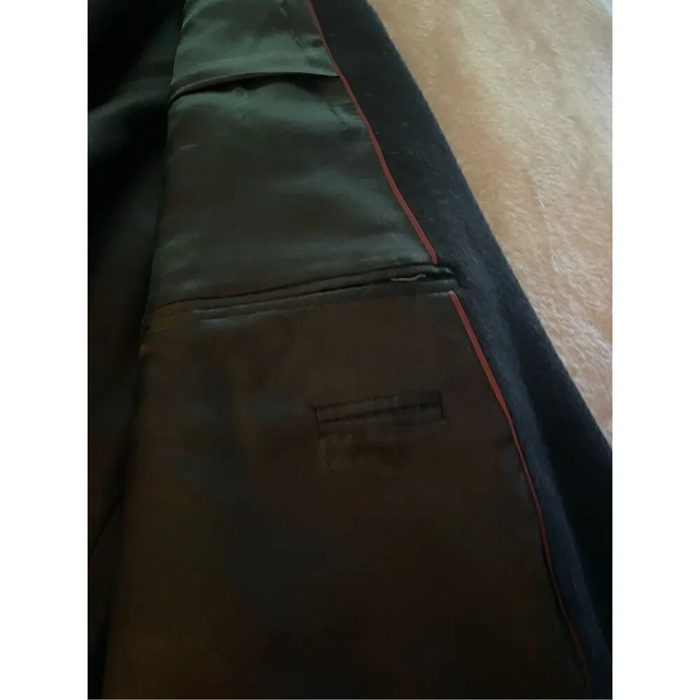 Men’s Black Wool Blend Camel Hair Sports Coat Size 44